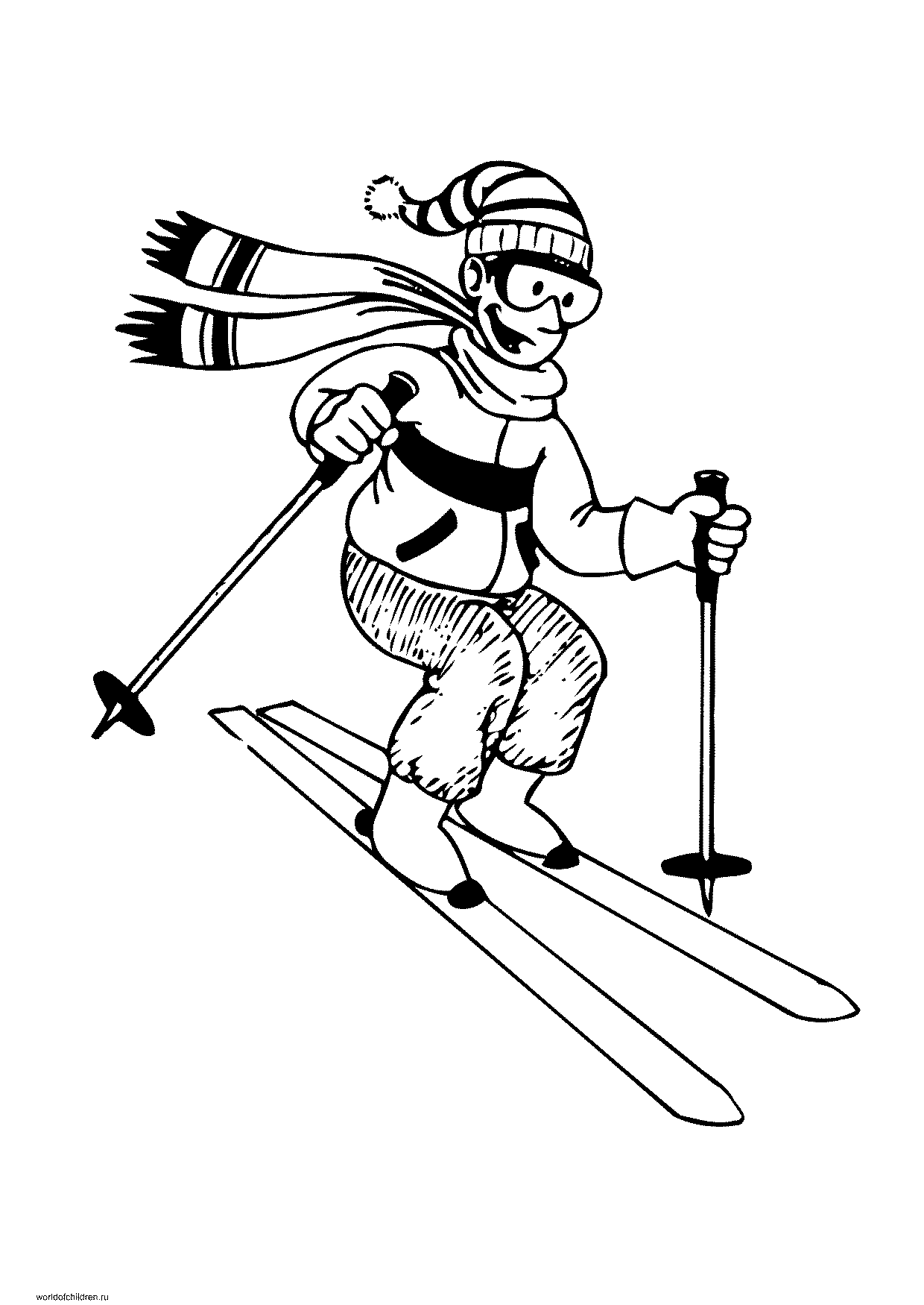Раскраска лыжи