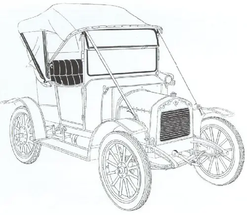 Раскраска Автомобиль Остин 7, 1911