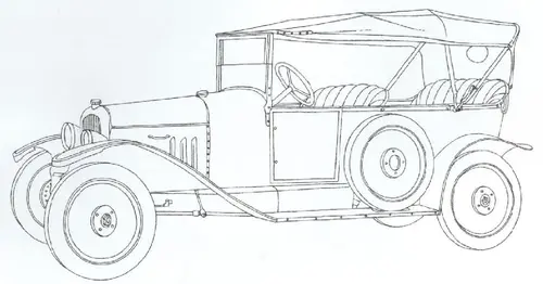 Раскраска ретро автомобиль Ситроен тип А 1919