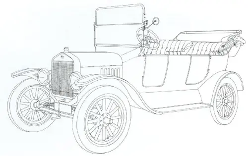 Раскраска ретро Автомобиль Форд Модель Т 1924