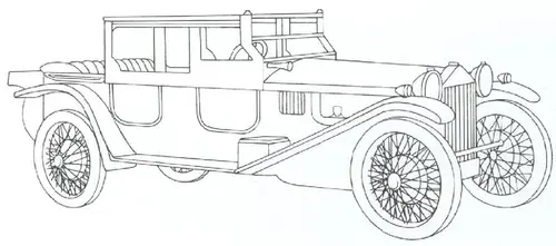 Раскраска ретро Автомобиль Лянча Лямбда 1925