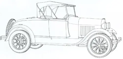 Раскраска ретро Автомобиль Форд Модель А 1928