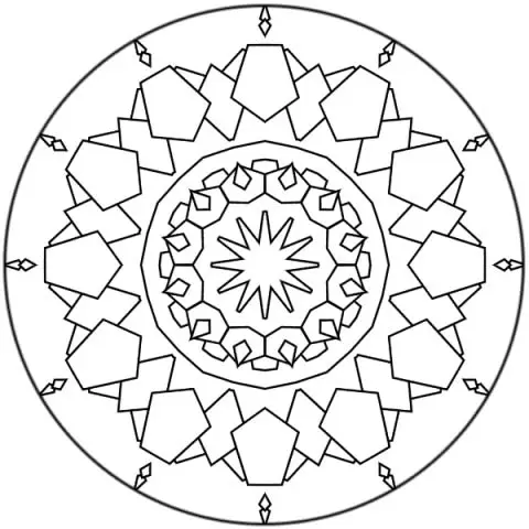 Раскраска Мандала многоугольники и ромбы