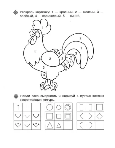 Обучающие раскраски Найди закономерность и раскрась по цифрам