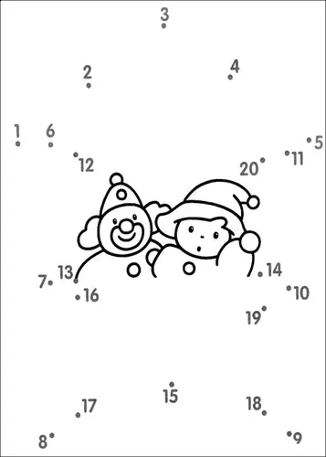 Соедини точки по цифрам - Петрушка и клоун