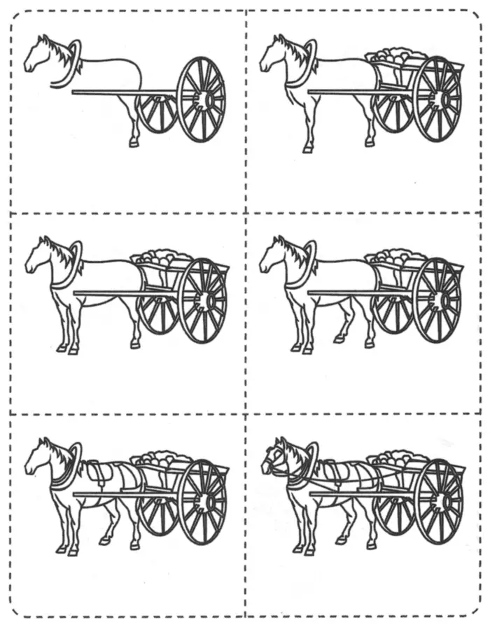 Учимся рисовать лошадь с телегой