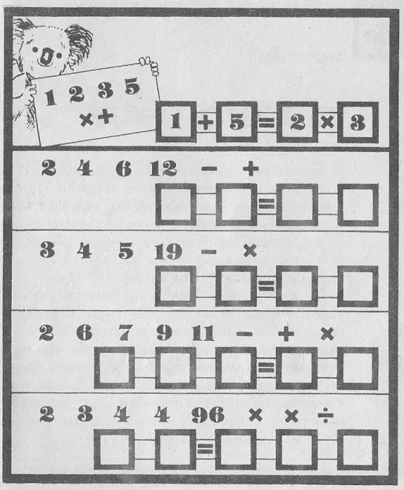 головоломка на математичесие действия