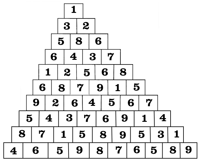 Высокая числовая пирамида. Логическая задача