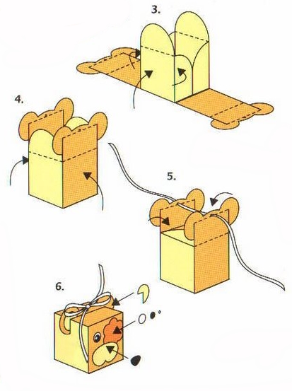 Коробка для сюрприза из картона с медвежонком